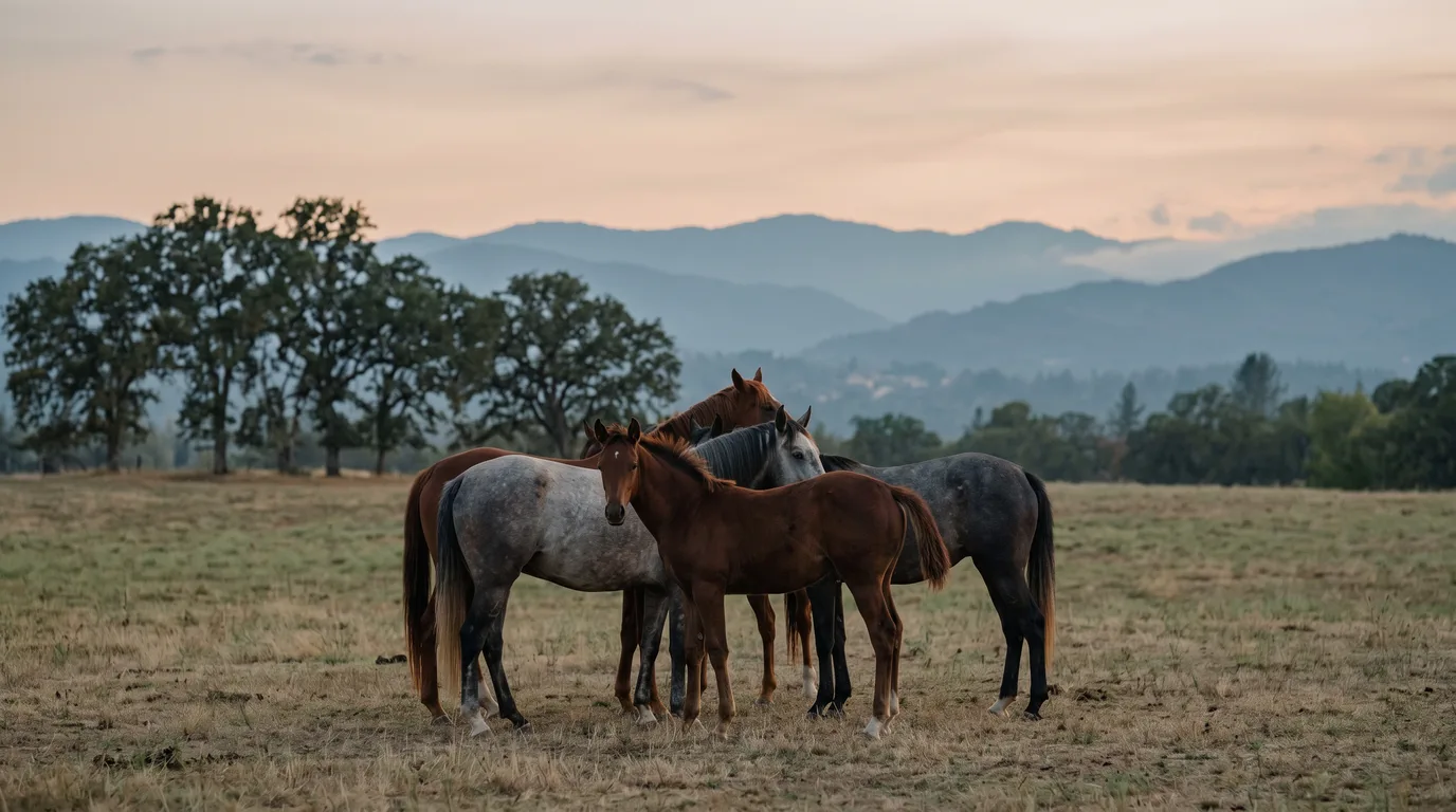Chevaux en liberté, Poney de Bresse, Ain